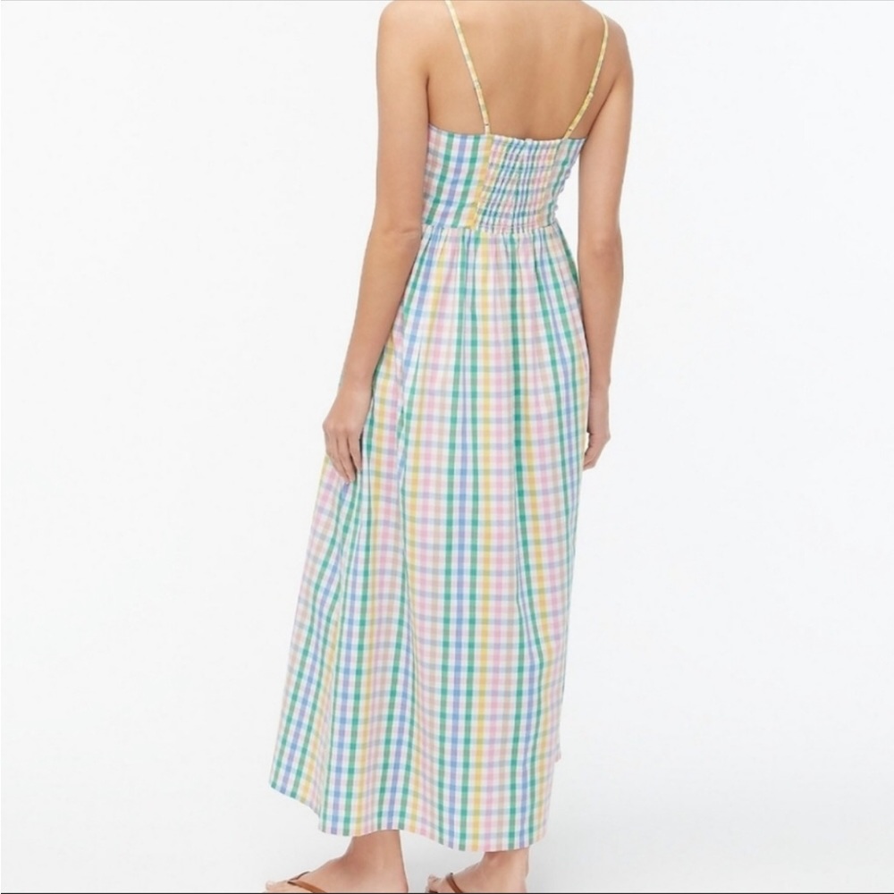 j.crew rainbow maxi gingham dress - 4P - Picture 3 of 9